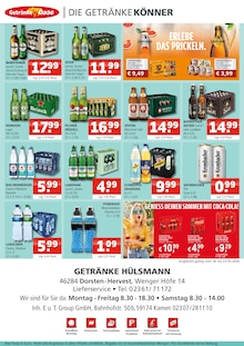 Coca Cola im Getränke Oase Prospekt "Aktuelle Angebote" mit 2 Seiten (Marl)
