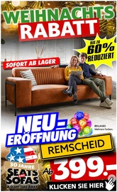 Aktueller Seats and Sofas Prospekt mit Sofa, "NEUERÖFFNUNG REMSCHEID", Seite 1