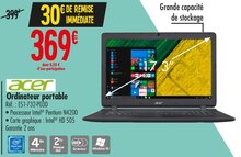 Acer - Acer dans le catalogue Carrefour Ordinateur portable - Acer à 369,00 € en promo chez Carrefour