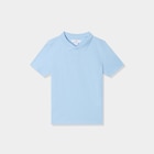 Polo manches courtes à détail brodé bleu pastel garçon dans le catalogue La Halle