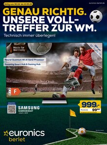 Fernseher im EURONICS Prospekt "GENAU RICHTIG. UNSERE VOLLTREFFER ZUR WM." mit 20 Seiten (Arnsberg)