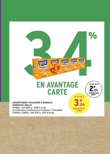 Intermarché Viry-Châtillon - ASSORTIMENT CRACKERS 5 MONACO EMMENTAL Promo ASSORTIMENT CRACKERS 5 MONACO EMMENTAL dans le catalogue Intermarché "Le mini prospectus" à Viry-Châtillon