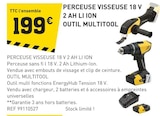 Tout Faire Bréal-sous-Montfort - Promo Perceuse Visseuse 18 V 2 Ah Li Ion Promo Perceuse Visseuse 18 V 2 Ah Li Ion à 199,00 € dans le catalogue Tout Faire à Bréal-sous-Montfort
