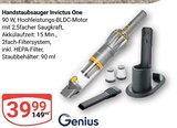 Handstaubsauger Invictus One im Angebot bei GLOBUS in Bochum Handstaubsauger Invictus One Angebote von Genius bei GLOBUS Bochum für 39,99 €