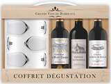 Coffret dégustation bordeaux de 3 vins AOP bordeaux rouge château le petit chaban et AOP blaye côtes de bordeaux château la croix de guillot et AOP bordeaux rouge - CHÂTEAU LA CHAPELLE dans le catalogue Intermarché Hyper