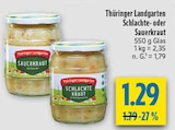 Schlachte- oder Sauerkraut Angebote von Thüringer Landgarten bei diska Dresden für 1,29 €