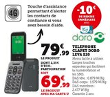 Telephone Clapet Doro Leva E20 - Doro dans le catalogue Super U