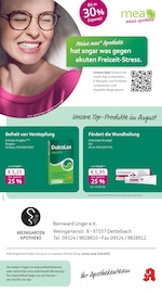 Aktueller mea - meine apotheke Apotheken Prospekt in Gerolzhofen und Umgebung, "Unsere August-Angebote" mit 4 Seiten, 01.08.2025 - 31.08.2025
