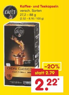 Kaffee- und Teekapseln bei Netto Marken-Discount in Paderborn Kaffee- und Teekapseln im Angebot bei Netto Marken-Discount Paderborn für 2,22 €