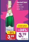 Sekt trocken Angebote von Henkell bei Netto Marken-Discount Hoyerswerda für 3,79 €