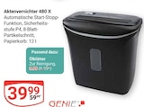 Aktenvernichter 480 X im Angebot bei GLOBUS in Mannheim Aktenvernichter 480 X Angebote von GENIE bei GLOBUS Mannheim für 5,99 €
