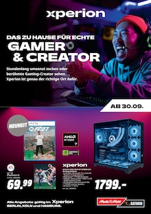 Aktueller MediaMarkt Saturn Berlin Prospekt MediaMarkt Saturn Prospekt Berlin "xperion DAS ZUHAUSE FÜR ECHTE GAMER & CREATOR" mit 11 Seiten