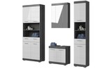 Spiegelschrank im Höffner Prospekt Badmöbel-Set SCHLOONSEE 4 teilig bestehend aus: Hochschrank schmal WBU Spiegelschrank Hochschrank breit Schloonsee im aktuellen Höffner Prospekt für 599,00 €