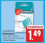 Radiergummi von GUT&GÜNSTIG für 1,49 € bei EDEKA im Angebot Radiergummi von GUT&GÜNSTIG im aktuellen EDEKA Prospekt