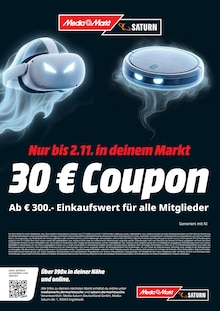 MediaMarkt Saturn Prospekt 30 € Coupon mit 1 Seite