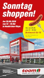 toom Baumarkt Prospekt für Krefeld mit 1 Seite toom Baumarkt Prospekt für Krefeld: "Sonntag shoppen!", 1 Seite, 28.06.2026 - 28.06.2026