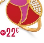 bague en plaqué or, oxydes de zirconium et laque à 22,00 € dans le catalogue E.Leclerc