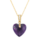 Auchan Hypermarché - Collier or 375 millièmes, améthyste et oxydes de zirconium : offre du catalogue Promo Collier or 375 millièmes, améthyste et oxydes de zirconium à 69,00 € dans le catalogue Auchan Hypermarché ""