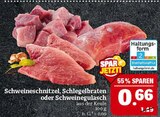 Schweineschnitzel oder Schlegelbraten oder Schweinegulasch Angebote von Haltungsform bei Marktkauf Schwabach für 0,66 €