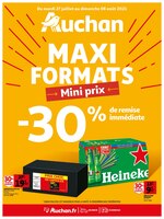 Catalogue Auchan à Suresnes, avec 32 pages Prospectus Auchan à Suresnes, "Maxi formats, mini prix", 32 pages, 27/07/2021 - 08/08/2021