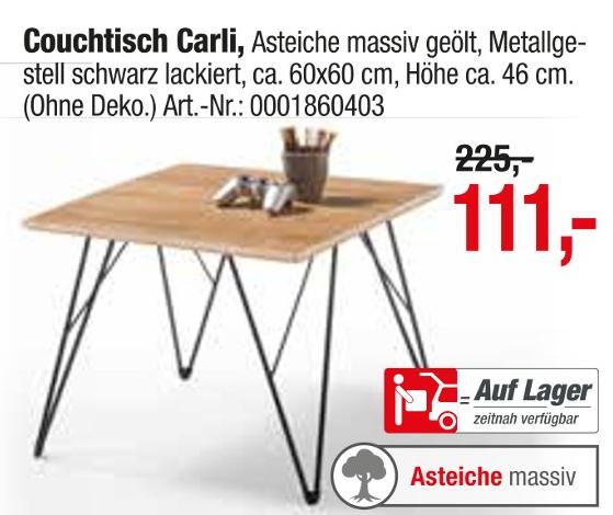 Opti-Wohnwelt Seligweiler - Couchtisch Carli Couchtisch Carli Angebot bei Opti-Wohnwelt Seligweiler im Prospekt 40% IN VIELEN ABTEILUNGEN!