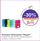 Classeur Colorglass - Viquel dans le catalogue Monoprix