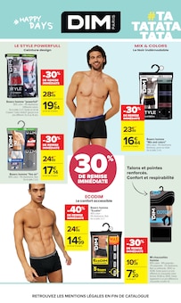 Promotion Lingerie Homme dans le prospectus Carrefour, valable du 08/09/2026 au 21/09/2026 Promo Lingerie Homme dans le catalogue Carrefour du moment à la page 71
