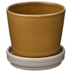 Blumentopf mit Untersetzer drinnen/draußen/dunkelgelb hellbeige Angebote von KLOTLÖNN bei IKEA Bad Salzuflen für 2,99 €
