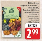 Vegane Bratwurst, Frikadellen, Gemüse-Bällchen oder Grillbacon von Billie Green im aktuellen EDEKA Prospekt