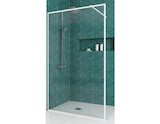Paroi de douche Walk-in cadre blanc verre trempé 6 mm - H. 200 x L. 100 cm en promo chez Brico Dépôt Rezé à 129,00 €
