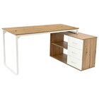 ECKSCHREIBTISCH 156/100/75 cm Weiß, Eiche Artisan, Silberfarben von Carryhome im aktuellen XXXLutz Prospekt für 99,90 €
