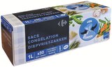 Lot 50 sacs congélation petit modèle 1L - Carrefour Essential - Supermarchés Match à Tourcoing Lot 50 sacs congélation petit modèle 1L - Carrefour Essential en promo chez Supermarchés Match Tourcoing à 2,08 €