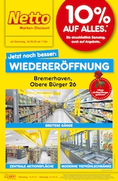 Discounter Prospekt von Netto Marken-Discount in Bremerhaven Aktueller Netto Marken-Discount Discounter Prospekt für Bremerhaven: Wiedereröffnung - 10% auf ALLES mit 4} Seiten, 16.09.2025 - 20.09.2025