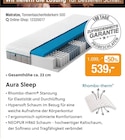 Matratze Aura Sleep im Angebot bei Opti-Wohnwelt in Eisenach Matratze Aura Sleep Angebote von Schlaraffia bei Opti-Wohnwelt Eisenach für 539,00 €
