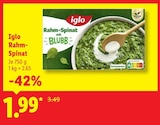 Rahm-Spinat von Iglo im aktuellen Lidl Prospekt