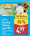 Recycling-Toilettenpapier XXL Angebote von Kokett bei ALDI Nord Hildesheim für 4,99 €