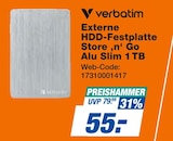 Externe HDD-Festplatte Store 'n' Go Alu Slim 1 TB bei expert im Kitzingen Prospekt für 55,00 €