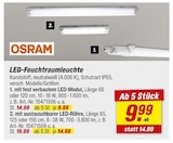 LED-Feuchtraumleuchte mit fest verbautem LED-Modul von Osram für 9,99 € bei toom Baumarkt im Angebot LED-Feuchtraumleuchte mit fest verbautem LED-Modul von Osram im aktuellen toom Baumarkt Prospekt