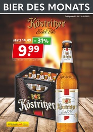 Getränkemarkt Prospekt von Getränkeland Zehdenick Getränkeland Prospekt: "Köstritzer", 1 Seite, 02.01.2023 - 31.01.2023