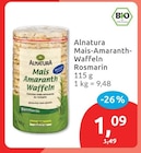 Mais-Amaranth-Waffeln Rosmarin von Alnatura für 1,09 € bei budni im Angebot Mais-Amaranth-Waffeln Rosmarin von Alnatura im aktuellen budni Prospekt