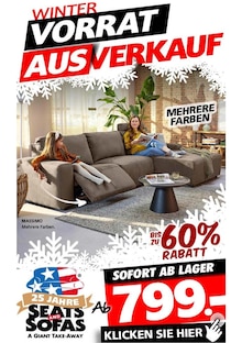 Sofa im Seats and Sofas Prospekt "WINTER VORRAT AUSVERKAUF" mit 1 Seiten (Mönchengladbach)