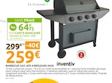 Barbecue gaz Jaïs 4 brûleurs inox - Inventiv en promo chez Mr.Bricolage Saintes à 259,00 €