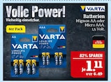 Batterien Angebote von Varta bei Marktkauf Fürth für 1,11 €