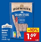 Aktuelle Wurst Angebote bei Netto Marken-Discount in Krefeld Aktuelles Salami Sticks Classic Angebot bei Netto Marken-Discount in Krefeld ab 1,69 €