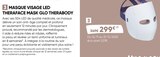 Masque visage LED TheraFace Mask Glo Therabody en promo chez Fnac Masque visage LED TheraFace Mask Glo Therabody dans le catalogue Fnac