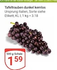 Tafeltrauben dunkel kernlos im Angebot bei GLOBUS in Wiesbaden Tafeltrauben dunkel kernlos Angebote bei GLOBUS Wiesbaden für 1,59 €