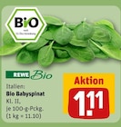 Bio Babyspinat von REWE Bio im aktuellen REWE Prospekt für 1,11 €