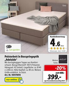 Lidl Ziezow - Polsterbett in Boxspringoptik „Adelaide“ Polsterbett in Boxspringoptik „Adelaide“ Angebot bei Lidl Ziezow im Prospekt GRIECHISCHE VIELFALT
