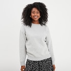 Sweat col rond manches longues gris clair femme à La Halle dans Ambronay