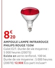 Ampoule lampe infrarouge rouge 150W - Philips en promo chez Rural Master Montauban à 8,20 €